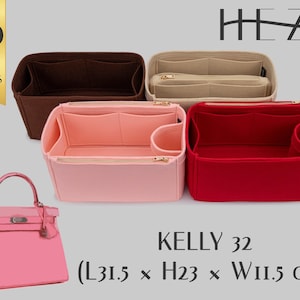 Kelly 32 Compatible Bag Shaper - Deluxe Felt Organizer Insert - With Multipocket and Zipper Feature