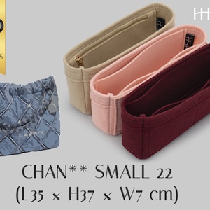 Anpassbare Filz Handtasche Insert für 22 kleine Tasche - Multipocket Organizer mit Reißverschluss