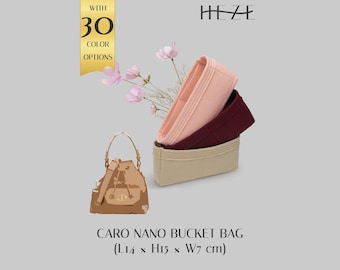Caro Nano Bucket Bag Organizer Insert, Felt Purse Organizer, Bag Shaper and Liner for Mini Bucket Bags
