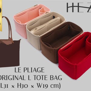 Purse Organizer Insert: Felt, Multi-Pocket - Fits Le Pliage Original L Tote