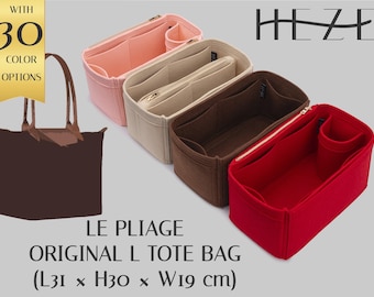 Purse Organizer Insert: Felt, Multi-Pocket - Fits Le Pliage Original L Tote