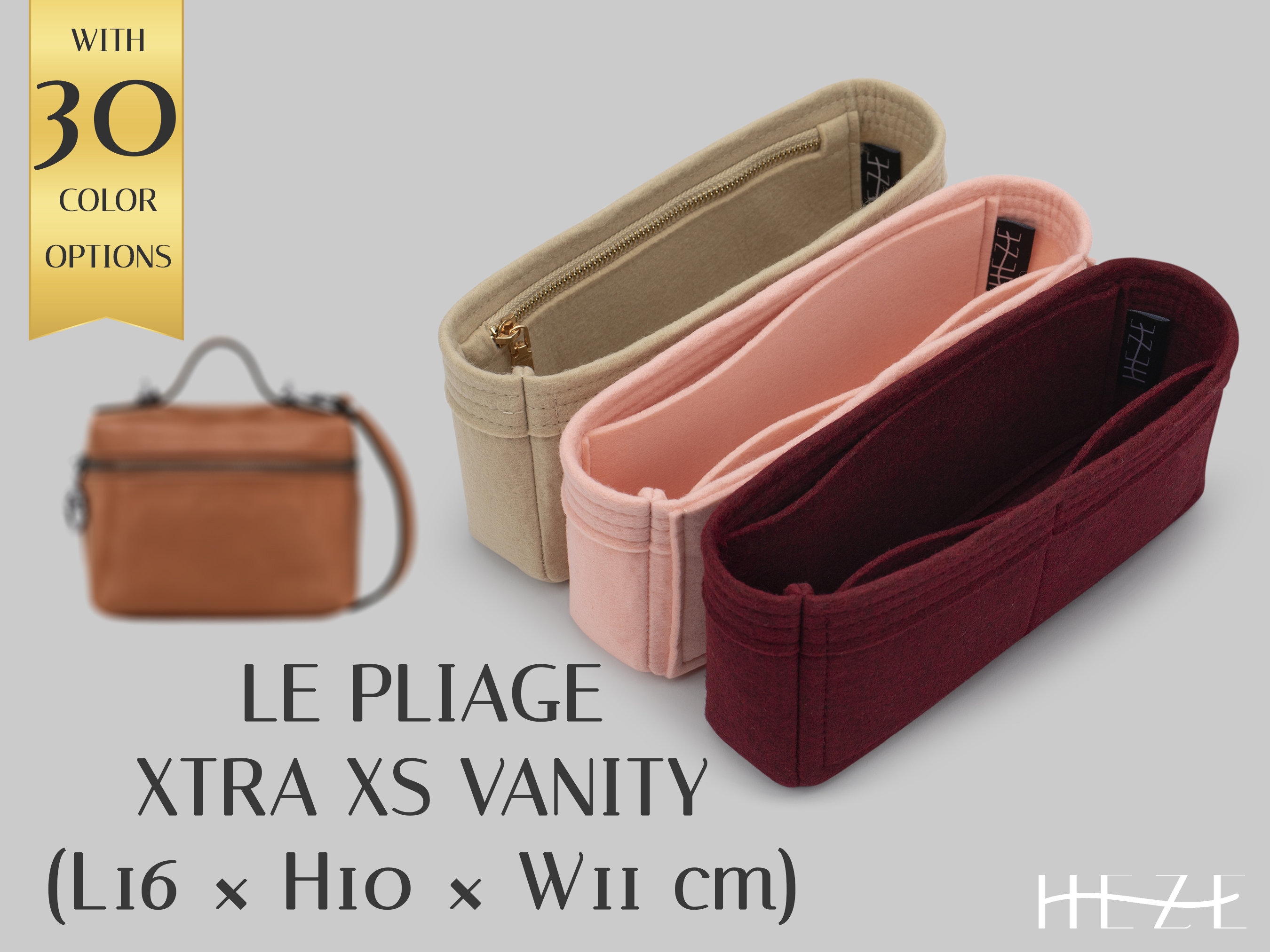 Purse Insert for Le Pliage Xtra XS Vanity Customizable Handbag Organizer With Color Options Le Pliage Insert Crossbody Bag Organizer Etsy