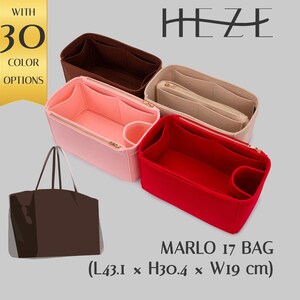 Marlo 17 Taschenorganizer Filzeinsatz (8 bis 11 Taschen, Reißverschluss-Optionen)