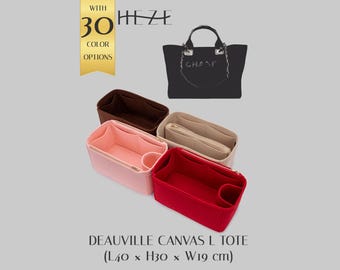 Deauville Canvas L Tote Bag Organizer Insert, Felt Purse Organizer