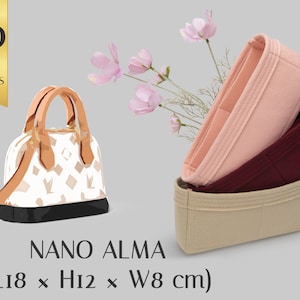 Elegant Felt Purse Insert for Nano Alma Bag – Customizable Handbag Organizer with Color Options -Handbag Insert - Alma Bag