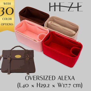 Inserto de fieltro para Alexa de gran tamaño - Organizador personalizable con múltiples bolsillos - Organizador de bolsos de mano