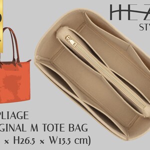 Bag Organizer Insert for Le Pliage Original M: Felt, Multi-Pocket