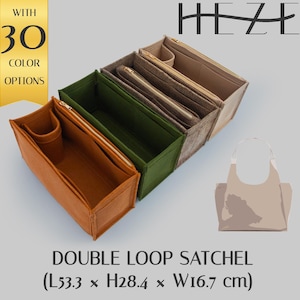 Customizable Felt Purse Organizer: Multi-Pocket Insert for Double Loop Satchel Bags