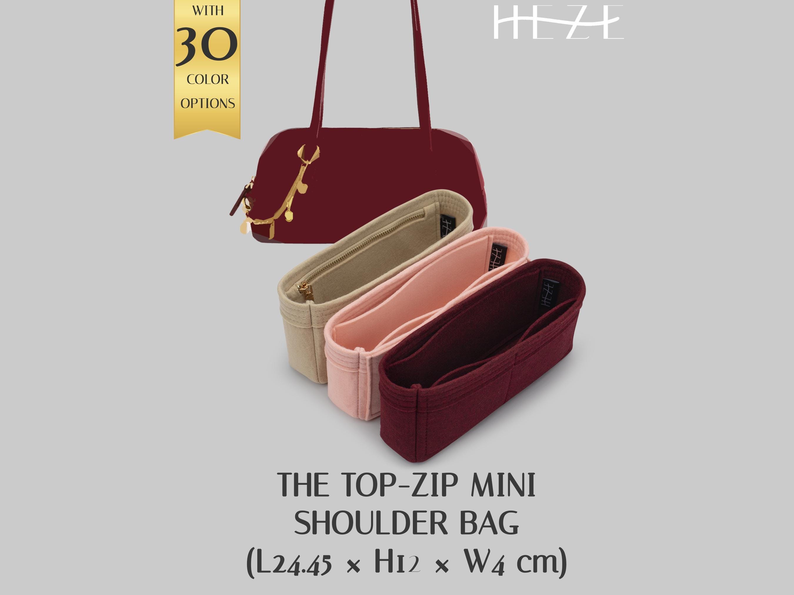 Madewe. Top-Zip Mini Shoulder Bag Organizer Insert, Felt Pocket Liner