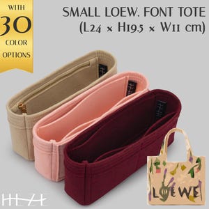 Handbag Insert for Small Font Tote Bag - Customizable Felt Organizer - Purse Organizer - With Multipocket and Zipper Feature