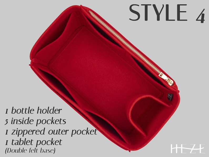 Versatile Felt Handbag Organizer Insert for 25 Medium Handbag: Multi-Pocket Tote Shaper image 10