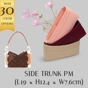 Custom Purse Storage Organizer for Side Trunk PM Bag - Felt Handbag Insert with Zipper Options