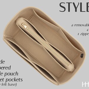 Versatile Felt Handbag Organizer Insert for 25 Medium Handbag: Multi-Pocket Tote Shaper image 6