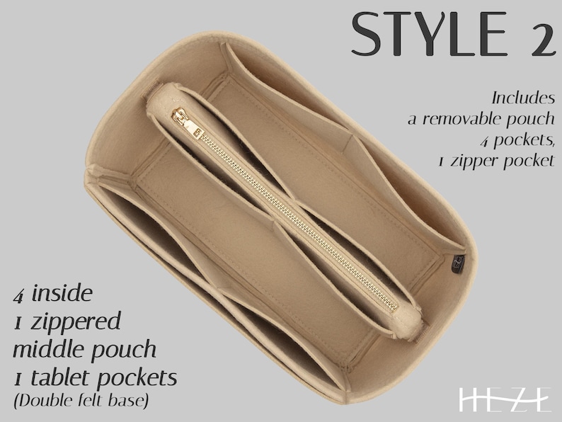 Versatile Felt Handbag Organizer Insert for 25 Medium Handbag: Multi-Pocket Tote Shaper image 6