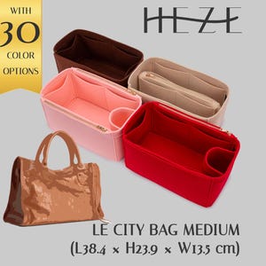 Deluxe Felt Tote Bag Insert for Le City Bag Medium, Customizable Handbag Organizer with Pockets