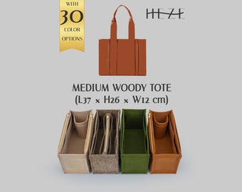 Medium Woody Tote Organizer, Felt Bag Insert, Tote Shaper, Handbag Organizer