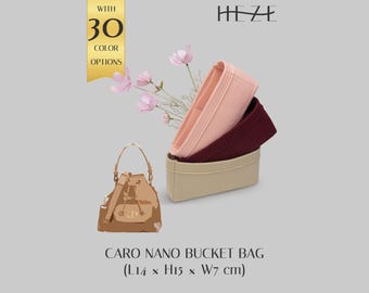 Caro Nano Bucket Bag Organizer Insert, Felt Purse Organizer, Bag Shaper and Liner for Mini Bucket Bags