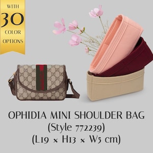 Felt Bag Organizer Insert for Ophidia Mini Shoulder Bag - Style 772239 | Customizable Handbag Shaper with Pockets | Handbag Organizer