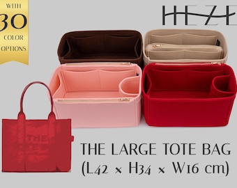 Bag Organizer Insert: Felt Multi-Pocket for Marc J Large Tote (Custom Zipper)