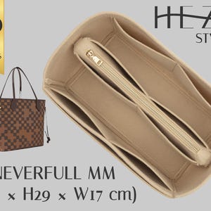 Customizable Felt Organizer Insert for Neverfull MM: Multi-Pocket Bag Liner with Dividers