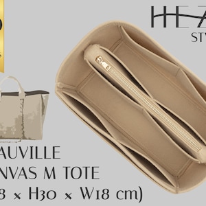 Deluxe Felt Tote Bag Insert for Deauville Canvas M Tote, Customizable Tote Bag Organizer with Pockets
