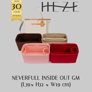 Neverfull Inside Out GM Bag Organizer Felt Insert with Tablet Pocket 36 Colors