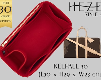 Organizador de viaje de fieltro para Keepall 50 (bolsillos personalizados, cremallera dorada o plateada)