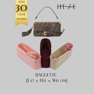Baguette Organizer Insert, Felt Purse Organizer, Bag Shaper Insert