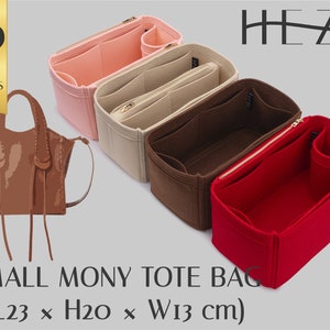 Handbag Insert for Small Mony Tote Bag - Customizable Felt Organizer - Purse Organizer - With Multipocket and Zipper Feature