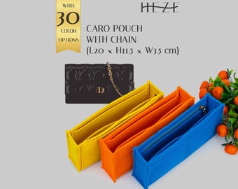 Caro Pouch Chain Organizer Insert, Felt Purse Organizer, Crossbody Pouch Insert with Pockets