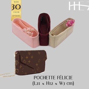 Pochette Félicie Organizer-insats – 2 mm filtväskfodral med fickalternativ