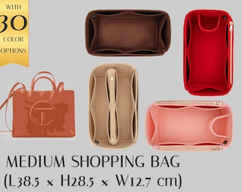 Telfa. Medium Shopping Bag Organizer: Felt Insert with Bottle Holder