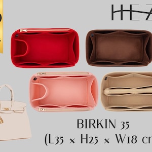 Aanpasbare vilten organizer-inzet voor de Birkin 35 handtas - Tasvormer en -beschermer met meerdere vakken - Functionele oplossing