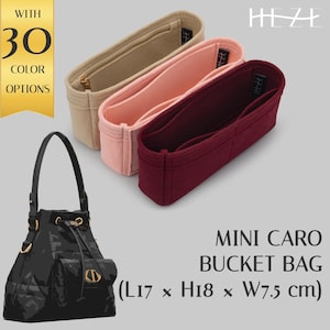 Elegant Felt Purse Insert for Mini Caro Bucket Bag – Customizable Handbag Organizer with Color Options