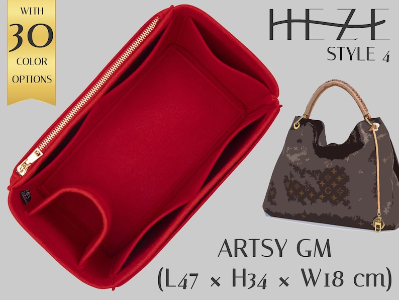 Organizador de bolsos Artsy GM con inserto de fieltro, bolsillos y portabotellas imagen 1