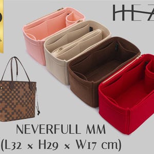 Deluxe Felt Tote Organizer for Neverfull MM - Customizable Multi-Pocket Bag Organizer