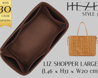 Liz Shopper Large Tote Bag Organizer: Felt Insert with Multiple Pockets - Custom Colors