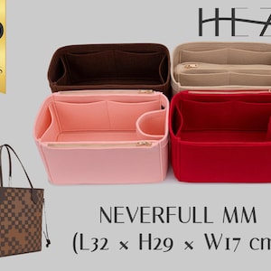 Aanpasbare vilten organizer-inzet voor de Neverfull MM Tote: elegante tasvormer met veelzijdige vakken