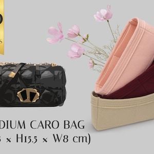 Custom Purse Storage Organizer for Medium Caro Bag - Felt Handbag Insert with Zipper Options