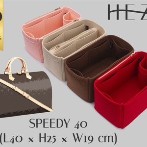 Custom Bag Organizer Insert for Speedy 40 | Versatile Multi-Pocket Felt Handbag Insert | Durable Bag Organizer