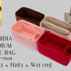 Ophidia Medium Tote Bag Compatible Bag Shaper - Deluxe Felt Organizer Insert - With Multipocket and Zipper Feature