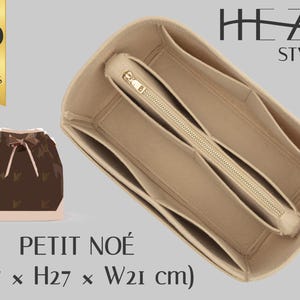 Versatile Felt Organizer Insert for Petit Noe Tote: Multi-Pocket Handbag Divider & Bucket Shaper