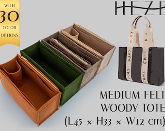 Organizador de bolsos personalizado para bolso tote mediano de fieltro Woody / Versátil inserto multibolsillo de fieltro para bolso de mano / Organizador de bolsos duradero