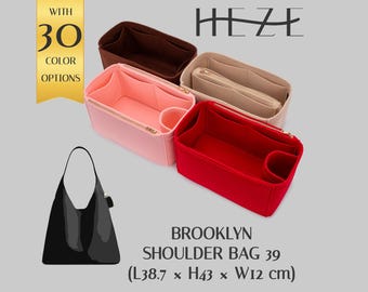 Brooklyn Axelväska 39 Handväska Organizer - Filtinsats med Fickor