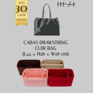 Cabas Drawstring Cuir Bag Organizer Insert, Felt Tote Bag Organizer