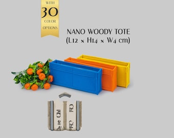 Nano Woody Tote Organizer, Felt Bag Insert, Purse Organizer Insert, Tote Shaper