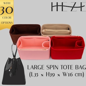 Customizable Felt Purse Organizer for  Large Spin Tote Bag, Multi Pocket, Durable Bag Insert