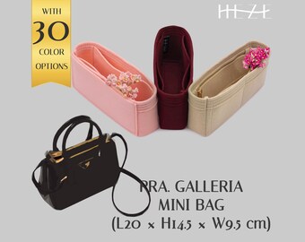 Galleria Mini Bag Organizer Felt Insert with Zipper Pocket and Color Options