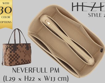 Inserto per borsa in feltro deluxe per Neverfull PM, organizer per borsa personalizzabile con tasche