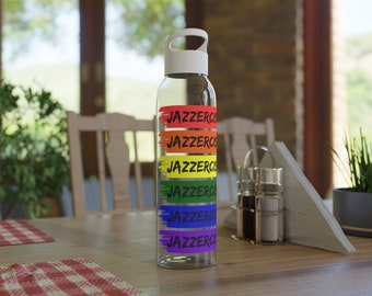 Dynamisez votre danse avec notre bouteille d'eau ciel graphique sur le thème Jazzercise Pride